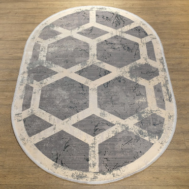 КОВРЫ ДИЗАЙН M570B ЦВЕТ C_DGRAY / CREAM Olimpos овал