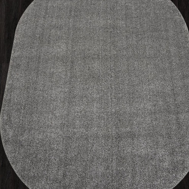 Серый однотонный овальный ковер T600 - GRAY - коллекция SOFIA