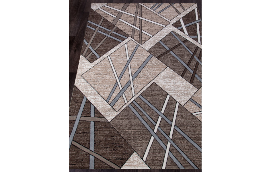 Ковер D487 - BEIGE-BROWN 2 - Прямоугольник - коллекция SIERRA