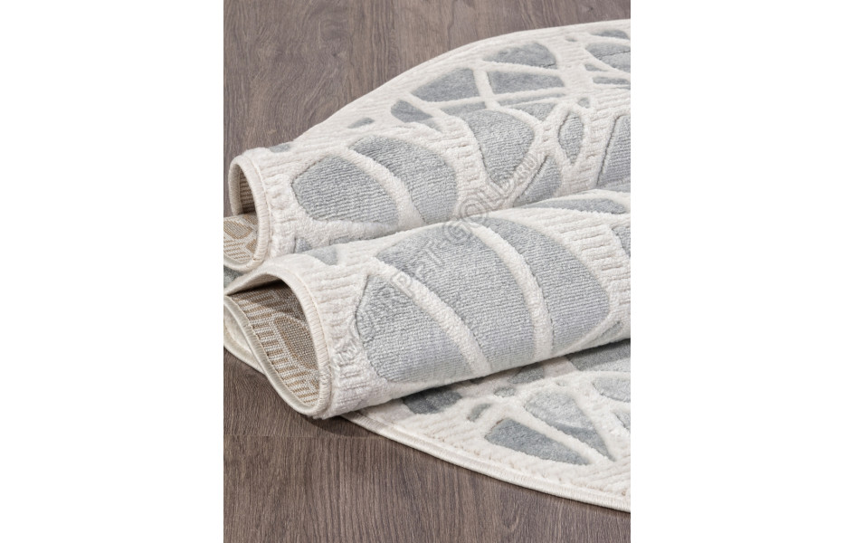 Российский ковер D967 - BLUE-CREAM - Овал - коллекция MIRANDA