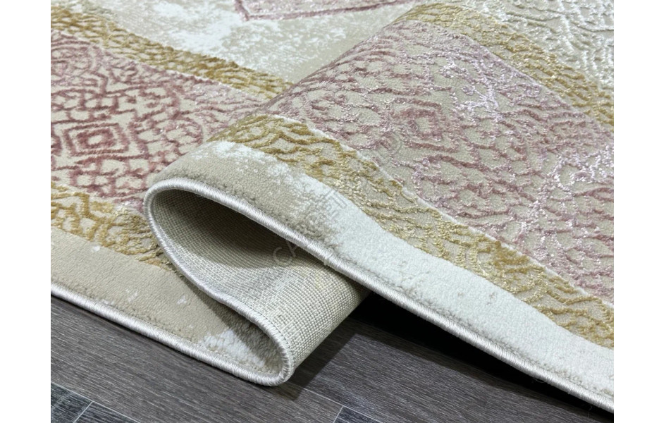 Розовый ковер A3582A_IVORY PINK Lowa