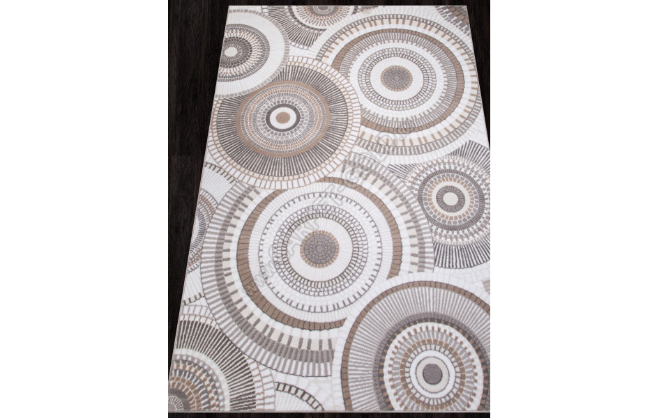 Ковер 8668 - GRAY - Прямоугольник - коллекция RICHI рисунок круги геометрия