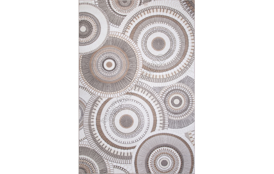 Ковер 8668 - GRAY - Прямоугольник - коллекция RICHI рисунок круги геометрия