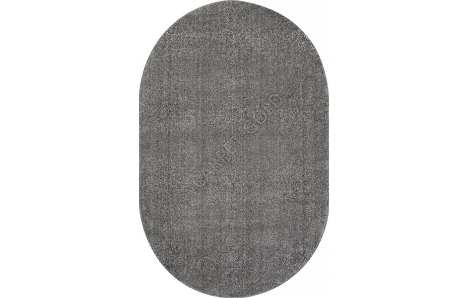 Серый однотонный овальный ковер T600 - GRAY - коллекция SOFIA