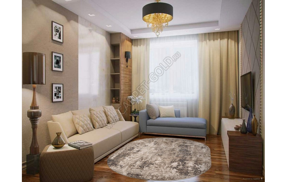 Ковер M031A - CREAM / WHITE - Овал - коллекция SIESTA